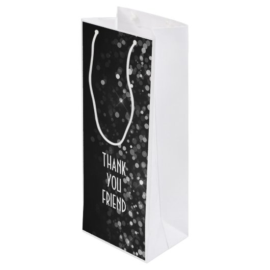 ハッピーバースデーパーソナライズされたバッグ – ワイン，光沢 ワインギフトバッグ (裏面アングル)