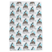 ハッピーバースデーパーソナライズされたパフィン ミディアムペーパーバッグ (裏面)