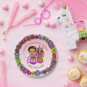 ハッピーバースデーパーソナライズされたフェアリーとユニコーン ペーパープレート (パーティー)