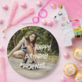 ハッピーバースデーパーソナライズされたフォト紙プレート ペーパープレート (パーティー)