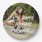 ハッピーバースデーパーソナライズされたフォト紙プレート ペーパープレート (正面)