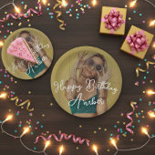 ハッピーバースデーパーソナライズされたフォト紙プレート ペーパープレート