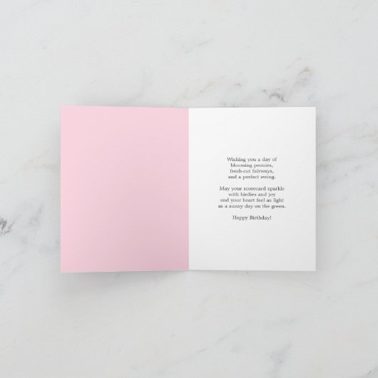 ハッピーバースデーパーソナライズされたプオーニーズオンゴルフコース カード (内部)