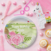 ハッピーバースデーパーソナライズされたプオーニーズオンゴルフコース ペーパープレート (パーティー)