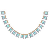 ハッピーバースデーパーソナライズされたマーメイドパーティー バンティングフラッグ (全)