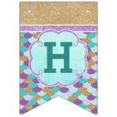 ハッピーバースデーパーソナライズされたマーメイドパーティー バンティングフラッグ (第2の旗)