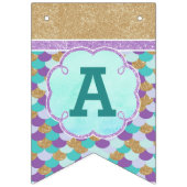 ハッピーバースデーパーソナライズされたマーメイドパーティー バンティングフラッグ (第3の旗)