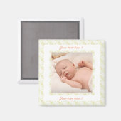 ハッピーバースデーパーソナライズされたムームグリーンフォトギフト マグネット (正面/裏面)