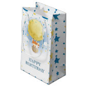 ハッピーバースデーパーソナライズされたムーンエアバルーン スモールペーパーバッグ (裏面アングル)