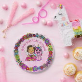 ハッピーバースデーパーソナライズされたユニコーンと妖精 ペーパープレート (パーティー)