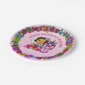ハッピーバースデーパーソナライズされたユニコーンと妖精 ペーパープレート (アングル)