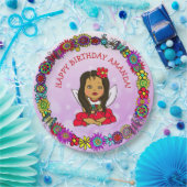 ハッピーバースデーパーソナライズされたユニコーンと妖精 ペーパープレート (パーティー)