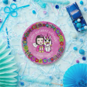 ハッピーバースデーパーソナライズされたユニコーンと妖精 ペーパープレート (パーティー)