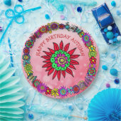 ハッピーバースデーパーソナライズされたユニコーンと妖精 ペーパープレート (パーティー)