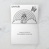 ハッピーバースデーパーソナライズされたユニコーンガールズ カード (内部)