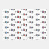 ハッピーバースデーパーソナライズされたロボットをテーマにした ラッピングペーパーシート (正面2)