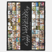 ハッピーバースデーパーソナライズされた写真コラージュ フリースブランケット (正面)