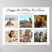 ハッピーバースデーパーソナライズされた写真コラージュ ポスター (正面)