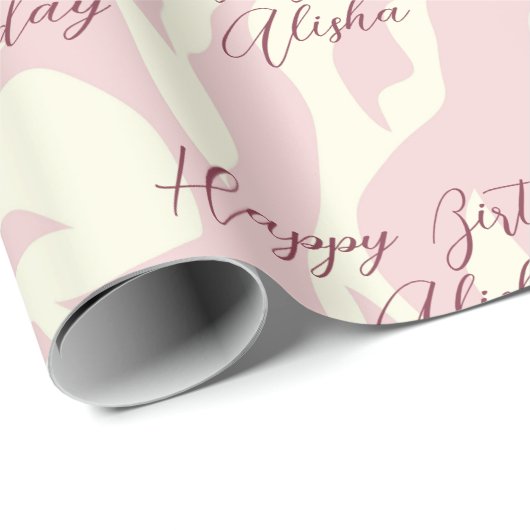 ハッピーバースデーパーソナライズされた名の折り返し紙 ラッピングペーパー (ロールコーナー)