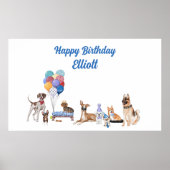 ハッピーバースデーパーソナライズされた犬の品種 ポスター (正面)