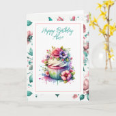 ハッピーバースデーパーソナライズされた |しゃれたシックフローラ カード (黄色い花)