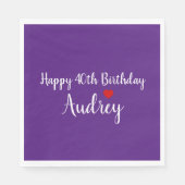 ハッピーバースデーパーソナライズされた スタンダードランチョンナプキン (正面)