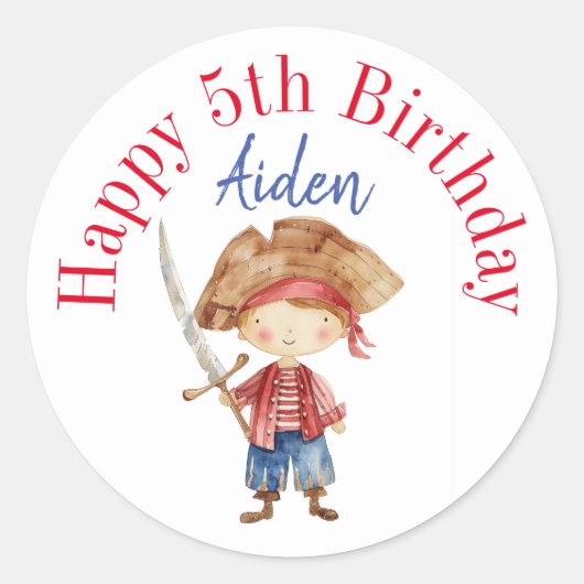 ハッピーバースデーパーソナライズされた ラウンドシール (正面)