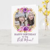 ハッピーバースデーパーソナライズされたMom写真カード カード (黄色い花)