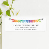 ハッピーバースデーパーティの招待状差出人住所 ラベル