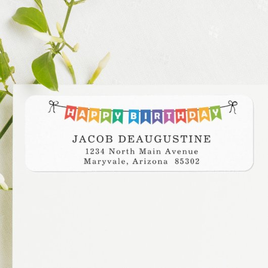 ハッピーバースデーパーティの招待状差出人住所 ラベル