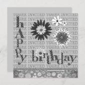 ハッピーバースデーパーティの招待状 招待状 (正面/裏面)