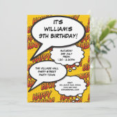 ハッピーバースデーパーティーおもしろいモダン任意の年齢 招待状 (スタンド正面)