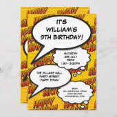 ハッピーバースデーパーティーおもしろいモダン任意の年齢 招待状 (正面/裏面)