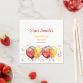 ハッピーバースデーパーティーとバルーン スタンダードカクテルナプキン (インサイチュ)