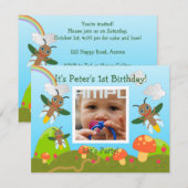 ハッピーバースデーパーティーとホタル 招待状 (正面/裏面)