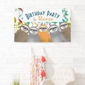 ハッピーバースデーパーティーの波打ち 横断幕 (インサイチュ)