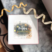 ハッピーバースデーパーティーは風船とギフトをスター スクエアシール