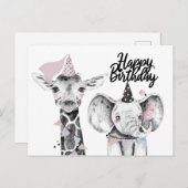 ハッピーバースデーパーティーアニマルズ ポストカード (正面/裏面)
