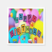 ハッピーバースデーパーティーカクテルナプキンズ スタンダードカクテルナプキン (正面)