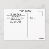 ハッピーバースデーパーティーカラフルブラシ招待状 ポストカード (裏面)