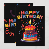 ハッピーバースデーパーティーテーマ供給招待状 招待状 (正面/裏面)