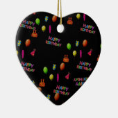 ハッピーバースデーパーティーデコールバルーンハットケーキ文字 セラミックオーナメント (右)