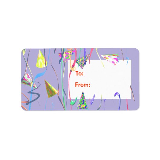 ハッピーバースデーパーティーハットギフトラベル ラベル (正面)