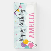 ハッピーバースデーパーティーバナーバルーン付きサイン 横断幕 (縦)