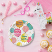 ハッピーバースデーパーティーバルーンプレート ペーパープレート (パーティー)