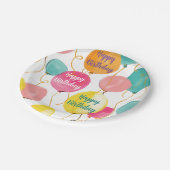 ハッピーバースデーパーティーバルーンプレート ペーパープレート (アングル)