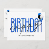 ハッピーバースデーパーティーバルーン招待状 インビテーションポストカード (正面/裏面)