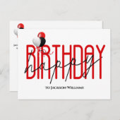 ハッピーバースデーパーティーバルーン招待状 インビテーションポストカード (正面/裏面)