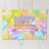 ハッピーバースデーパーティーバルーン紙ランチョンマット ペーパーパッド (正面)