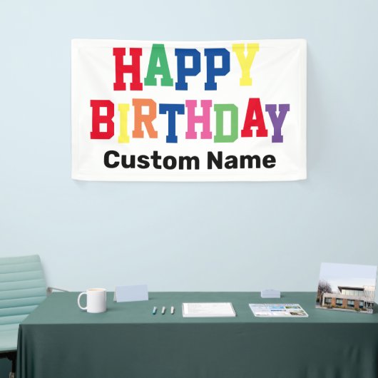 ハッピーバースデーパーティーパーソナライズされた名 横断幕 (トレードショー)